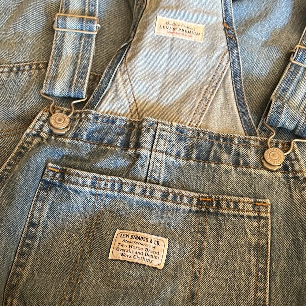 NWT Vintage Festival Shortall Light Wash Cuffed Denim Overalls - Picture 6 of 7